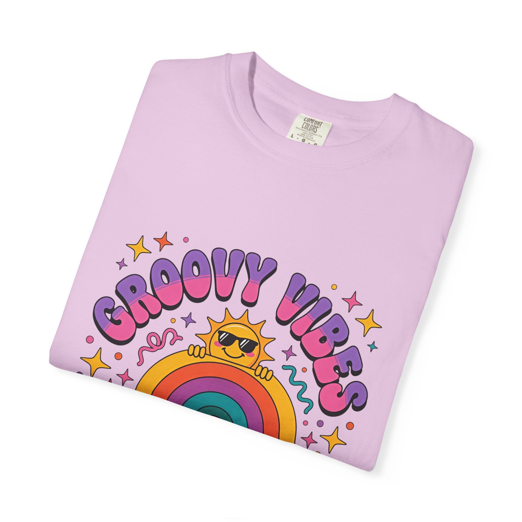 Groovy Vibes Retro Sun Rainbow T-Shirt
