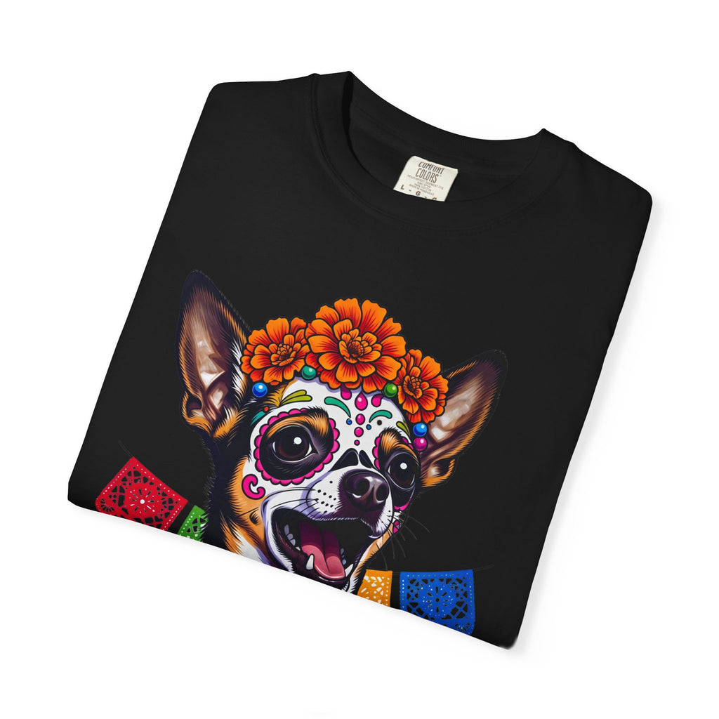 Day of the Dead Chihuahua T-Shirt — "Canta Con El Alma" Colorful Sugar Skull Tee