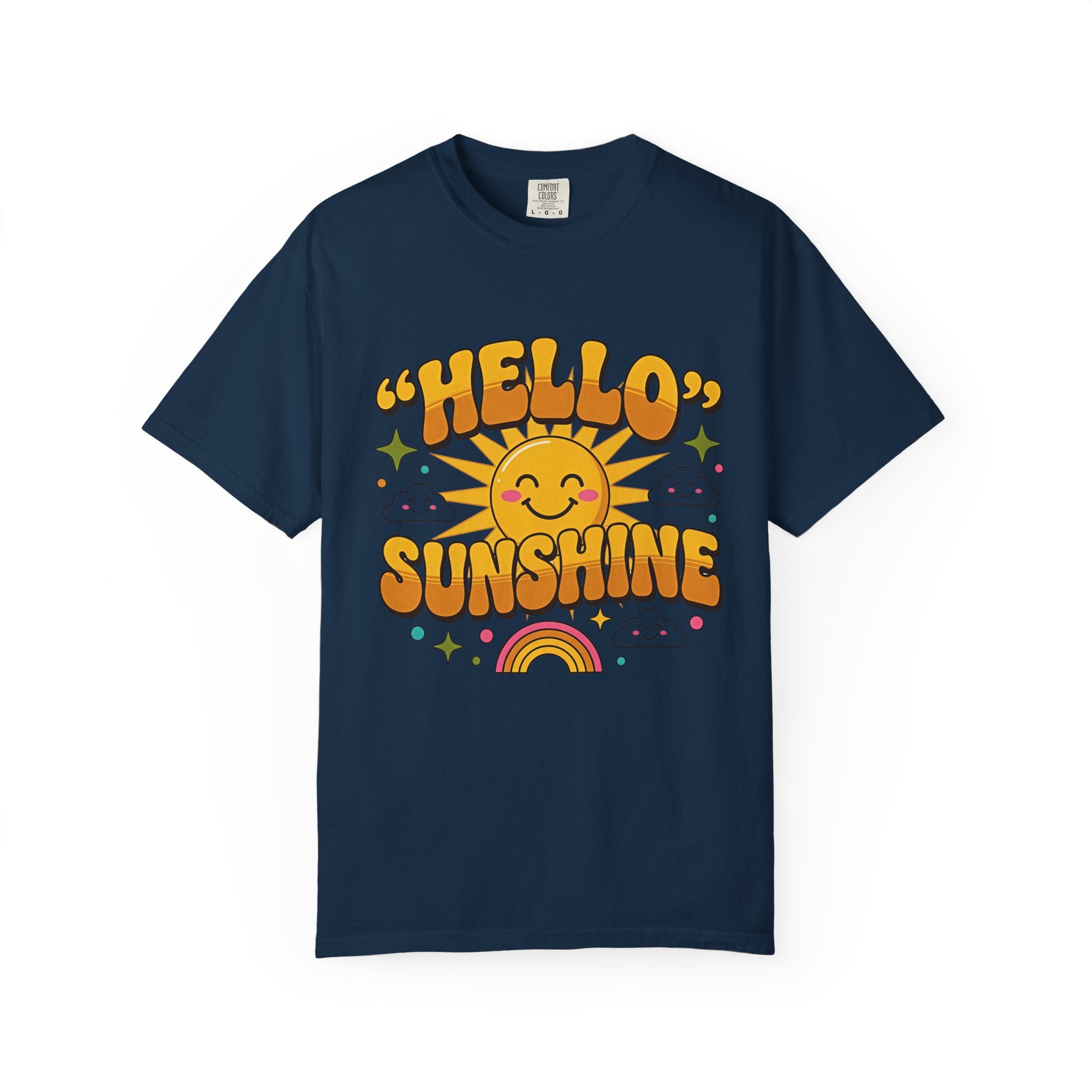 Hello Sunshine T-Shirt — Retro Smiley Sun Graphic Tee