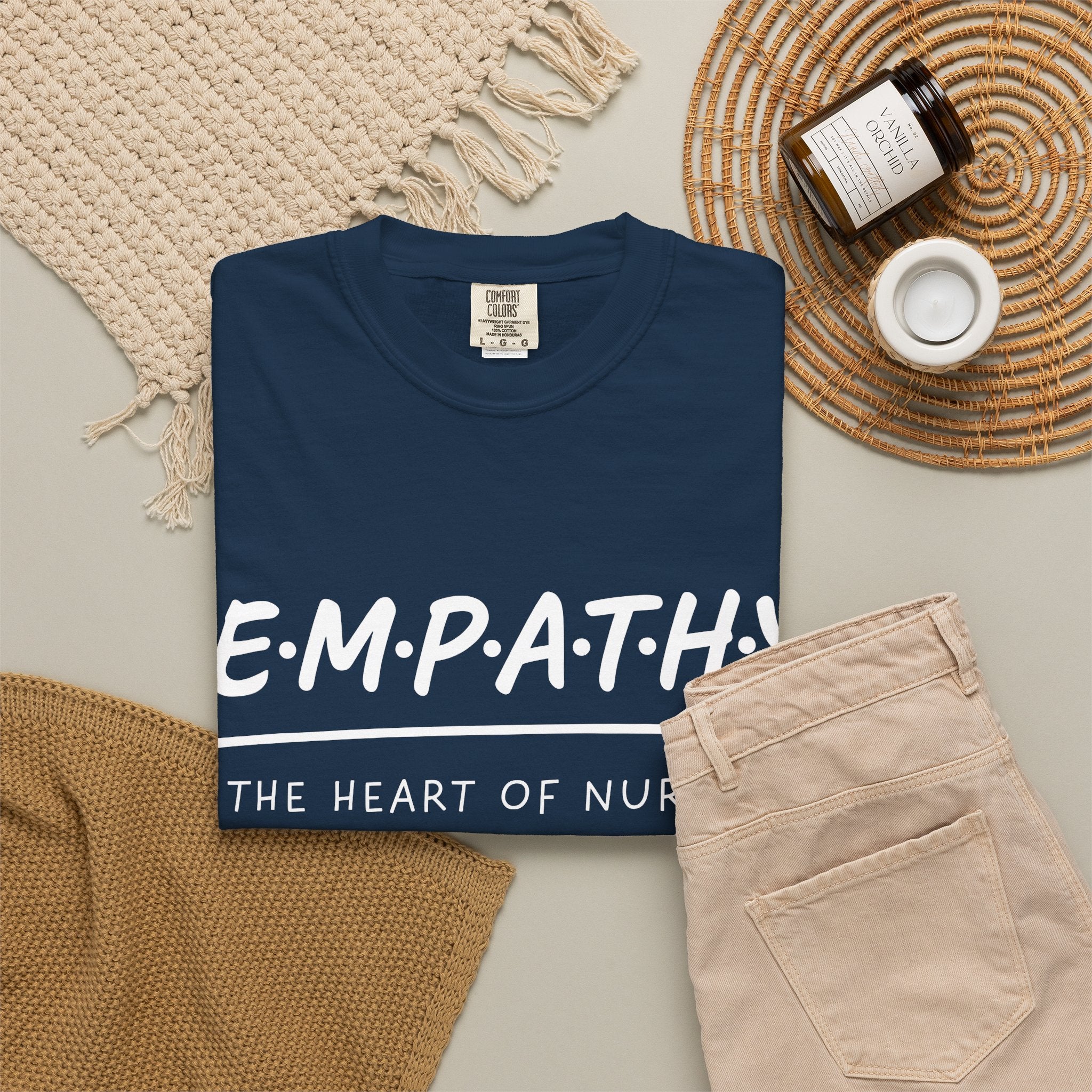 Empathy Graphic T-Shirt — Soft Neutral Garment-Dyed Tee with 'EMPATHY' Print