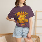 Hello Sunshine T-Shirt — Retro Smiley Sun Graphic Tee