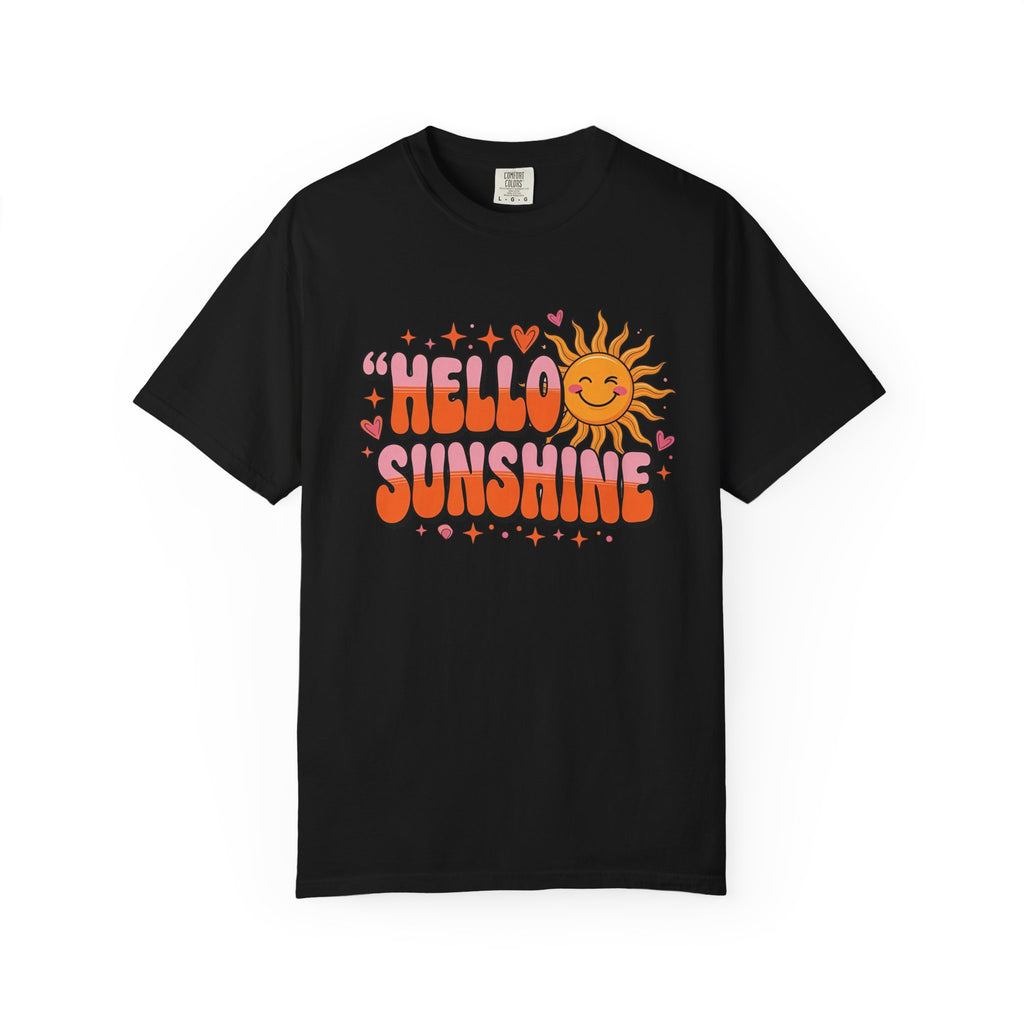Hello Sunshine T-Shirt — Retro Smiley Sun Graphic Tee