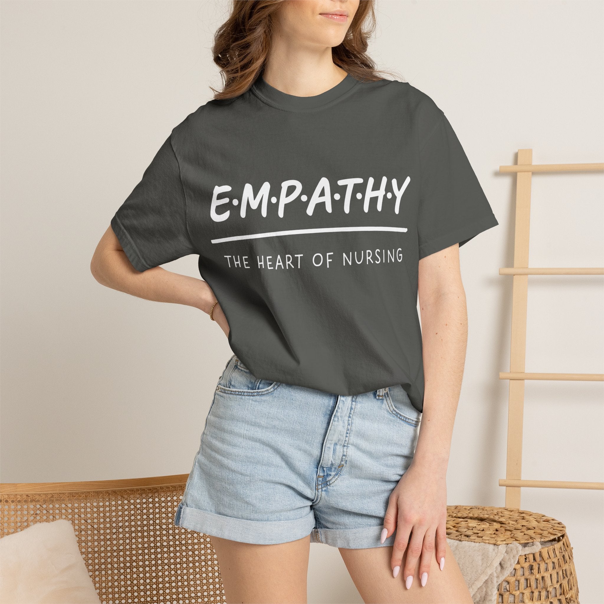 Empathy Graphic T-Shirt — Soft Neutral Garment-Dyed Tee with 'EMPATHY' Print