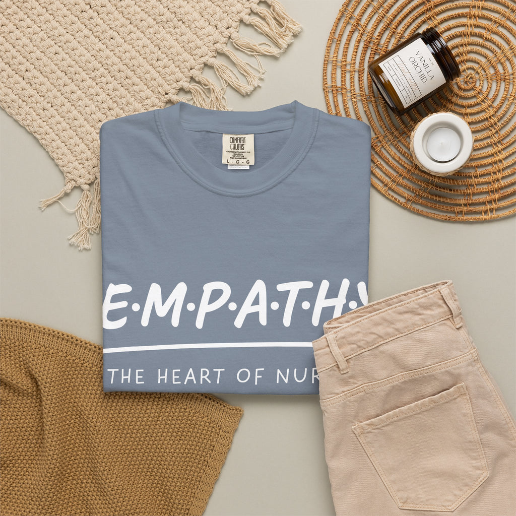 Empathy Graphic T-Shirt — Soft Neutral Garment-Dyed Tee with 'EMPATHY' Print