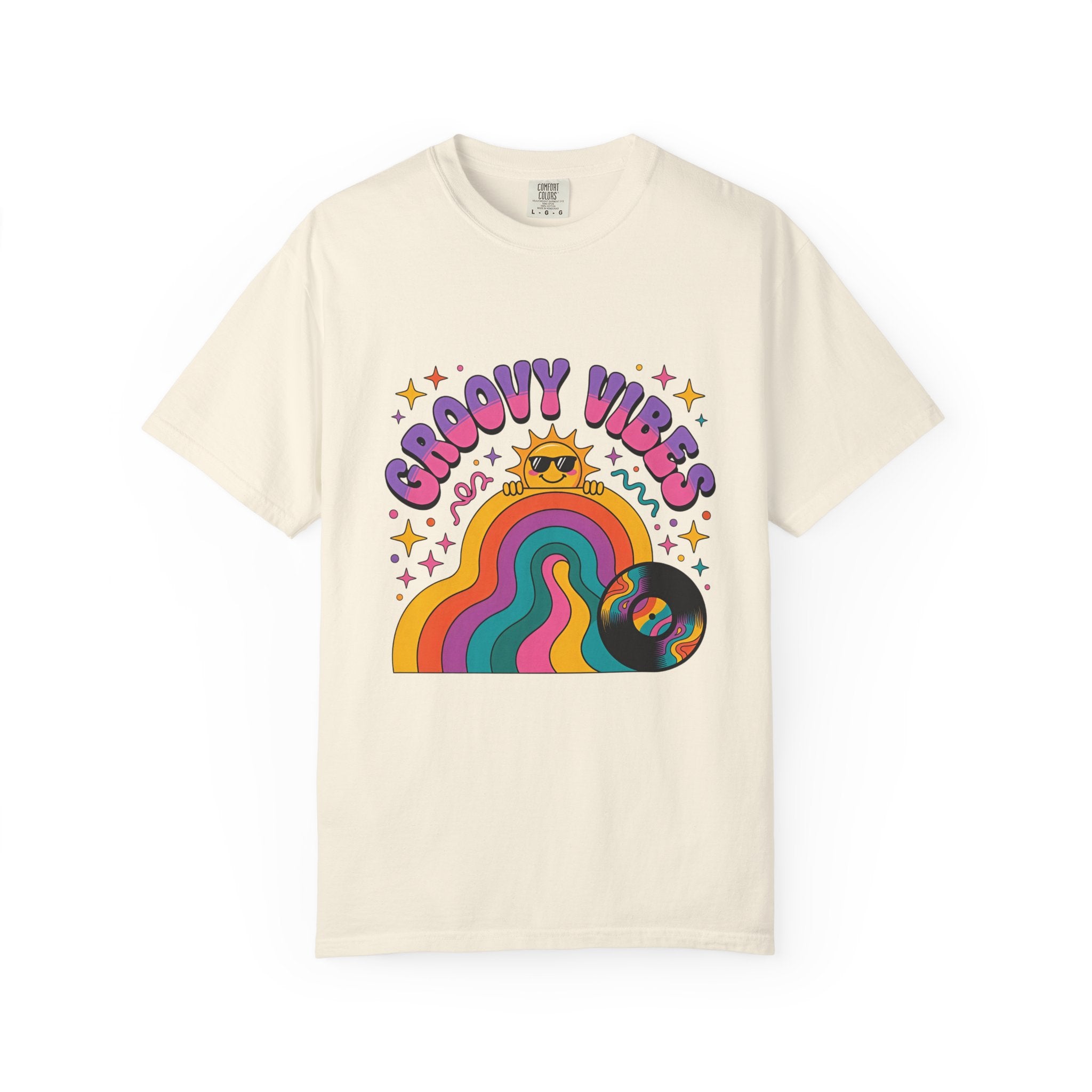 Groovy Vibes Retro Sun Rainbow T-Shirt