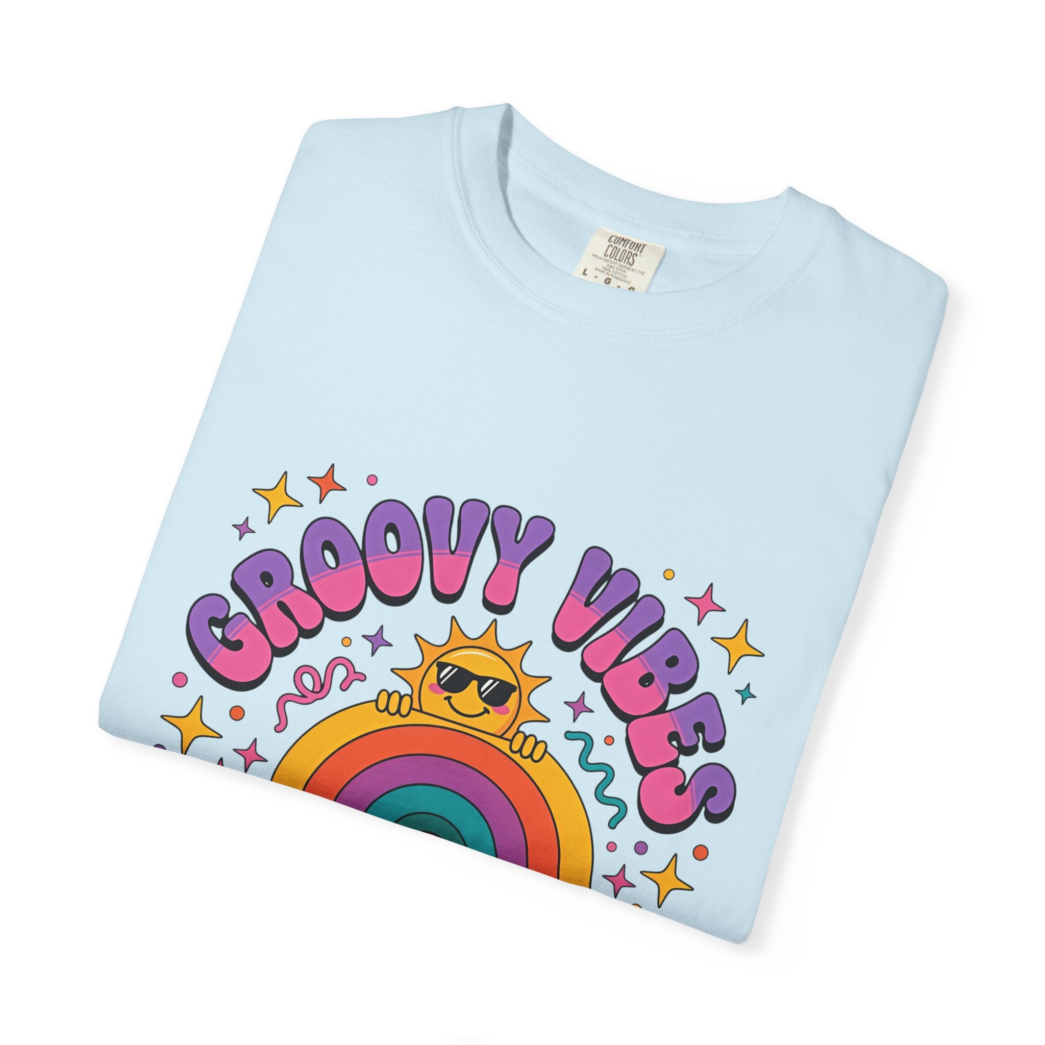 Groovy Vibes Retro Sun Rainbow T-Shirt