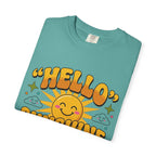 Hello Sunshine T-Shirt — Retro Smiley Sun Graphic Tee