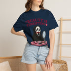 T-Shirt — "Beauty Is Terrifying" Ghostface Makeup Graphic Tee