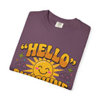 Hello Sunshine T-Shirt — Retro Smiley Sun Graphic Tee