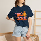 Hello Sunshine T-Shirt — Retro Smiley Sun Graphic Tee