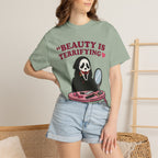 T-Shirt — "Beauty Is Terrifying" Ghostface Makeup Graphic Tee