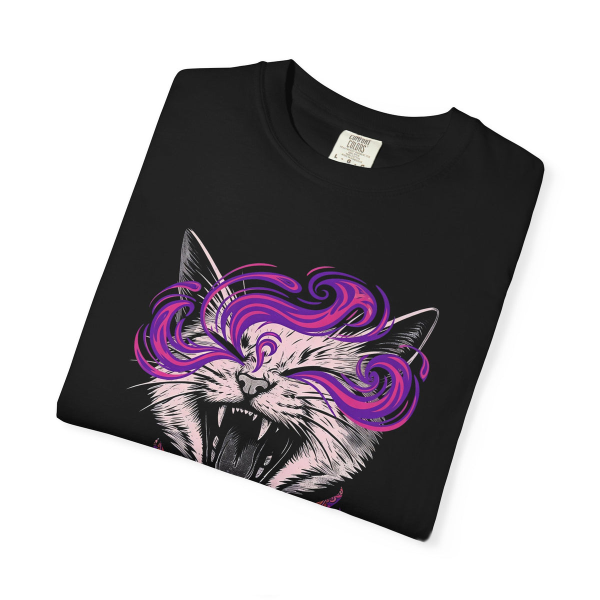 Purple Haze Cat T-Shirt — Vintage Psychedelic Yawning Cat "Purple Haze" Tee