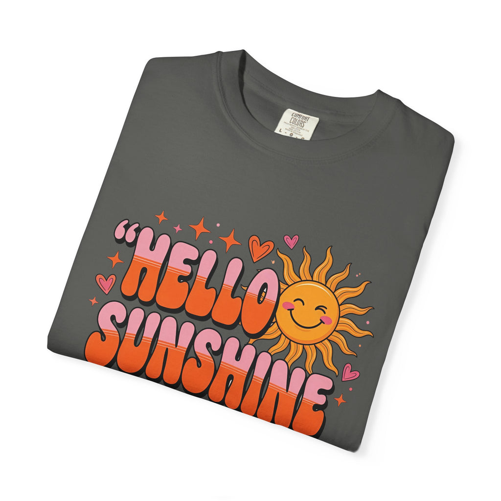Hello Sunshine T-Shirt — Retro Smiley Sun Graphic Tee