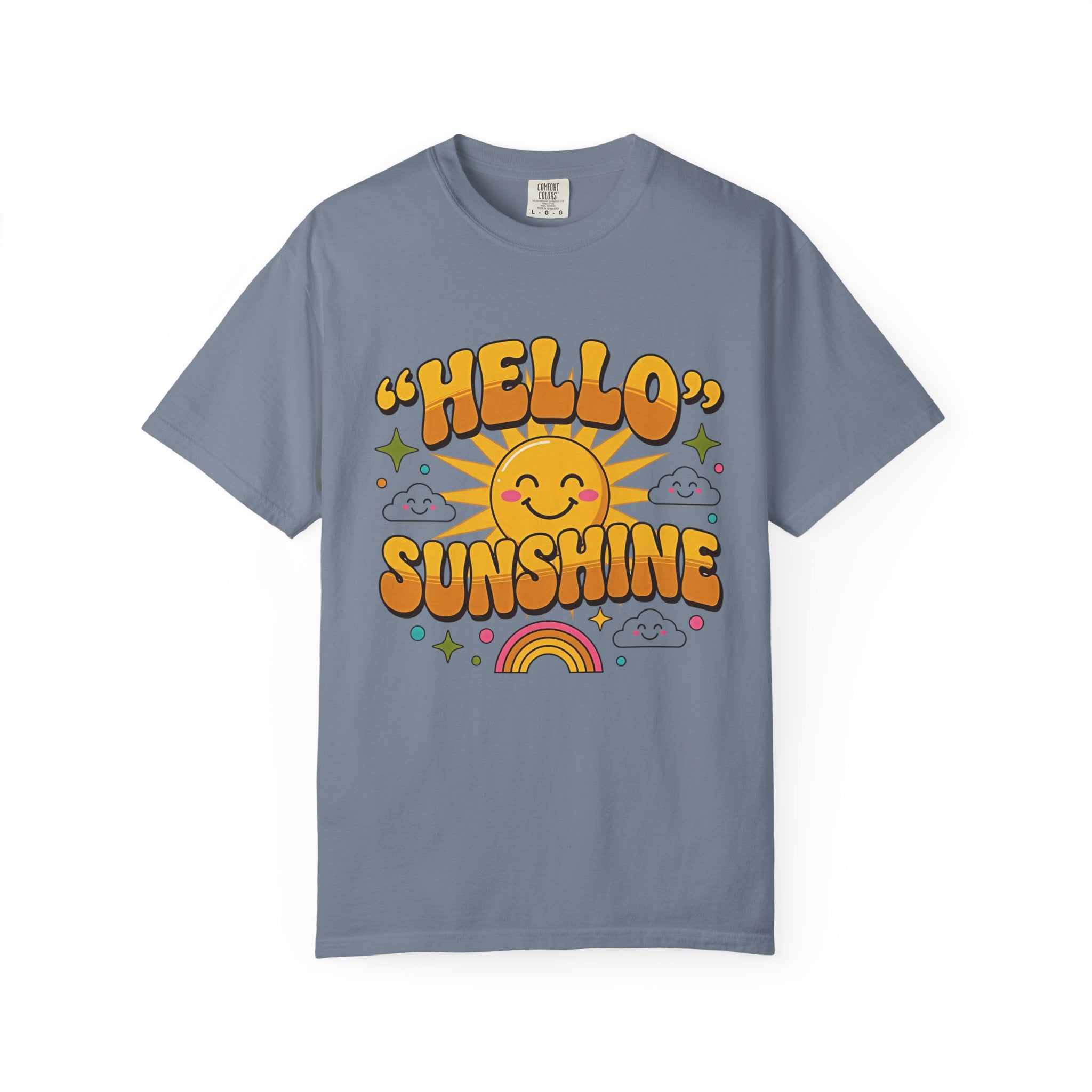 Hello Sunshine T-Shirt — Retro Smiley Sun Graphic Tee