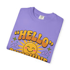 Hello Sunshine T-Shirt — Retro Smiley Sun Graphic Tee
