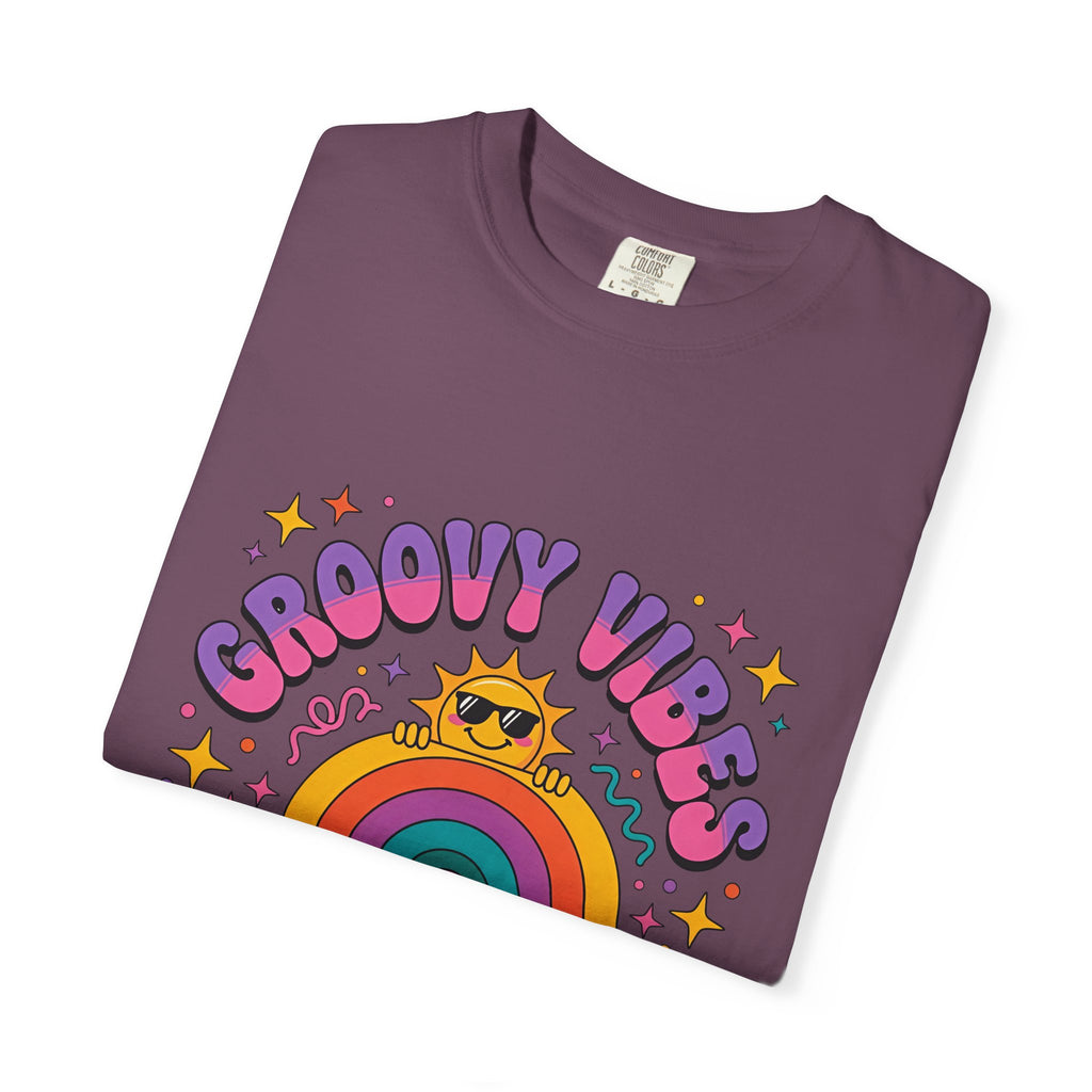 Groovy Vibes Retro Sun Rainbow T-Shirt