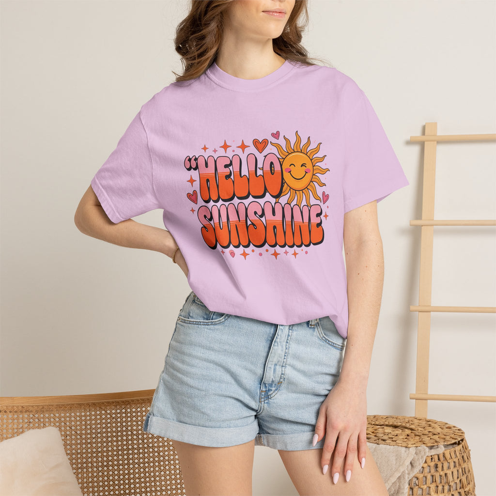 Hello Sunshine T-Shirt — Retro Smiley Sun Graphic Tee
