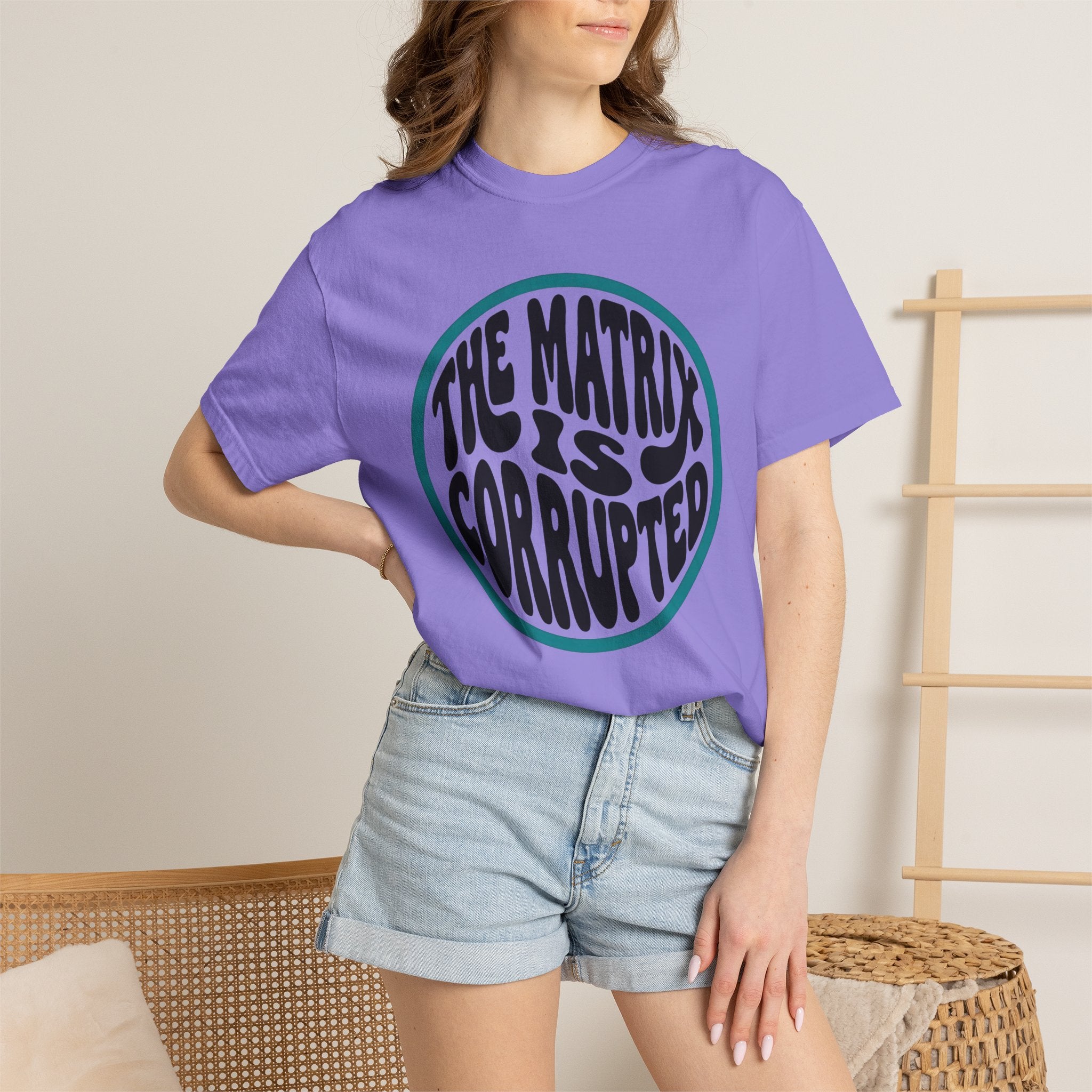 The Matrix Is Corrupted T-Shirt — Retro Psychedelic Statement Tee