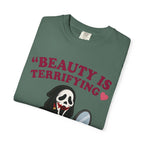 T-Shirt — "Beauty Is Terrifying" Ghostface Makeup Graphic Tee