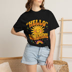 Hello Sunshine T-Shirt — Retro Smiley Sun Graphic Tee