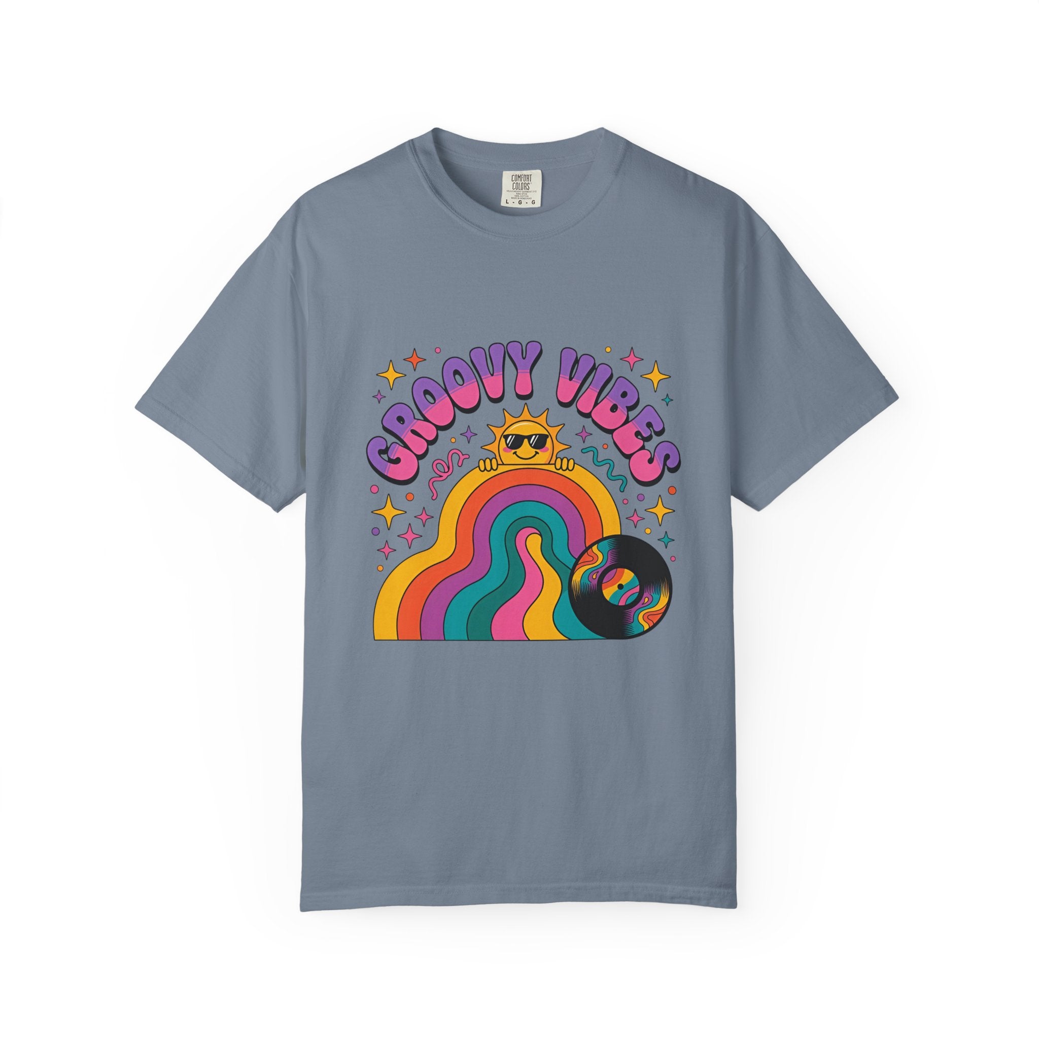 Groovy Vibes Retro Sun Rainbow T-Shirt
