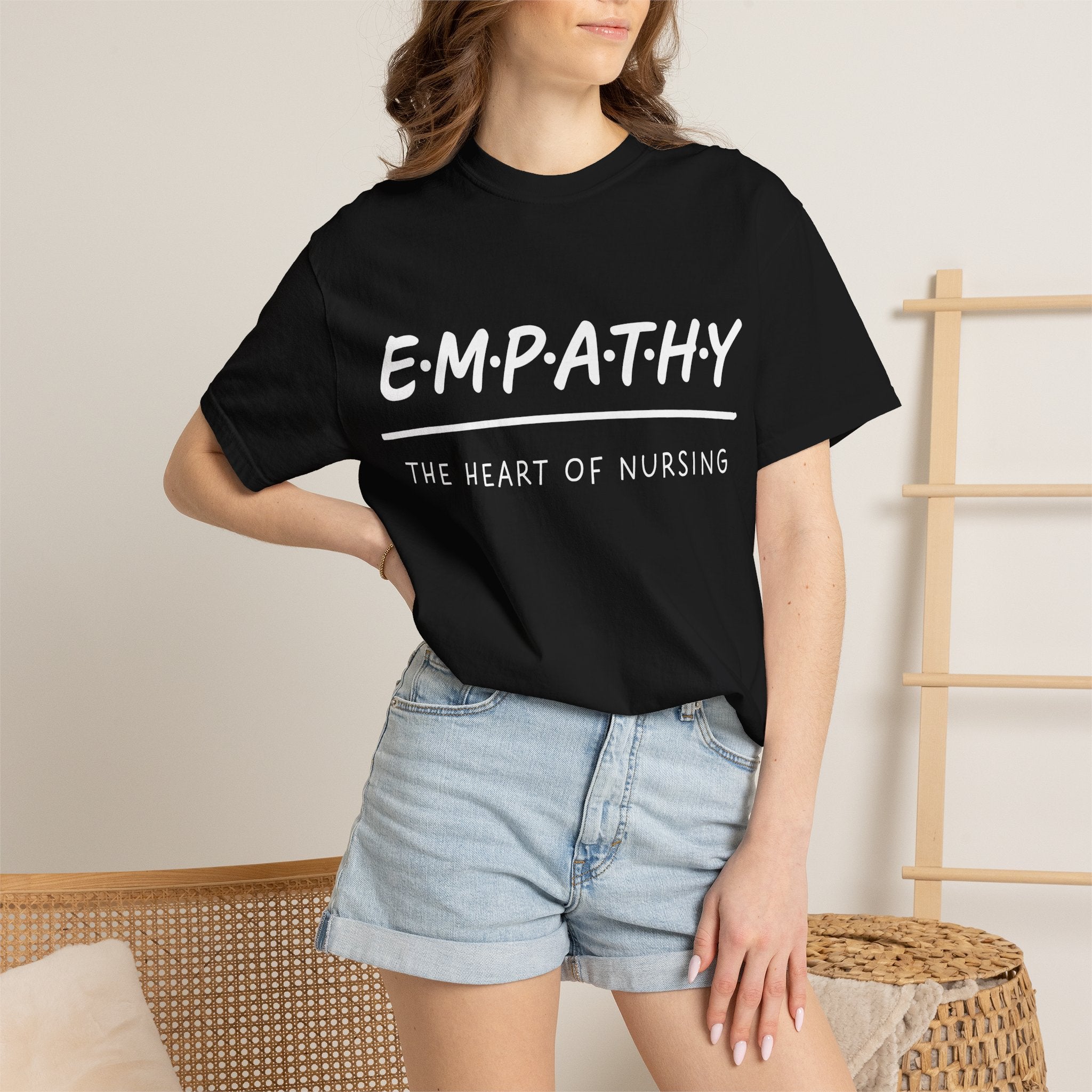 Empathy Graphic T-Shirt — Soft Neutral Garment-Dyed Tee with 'EMPATHY' Print