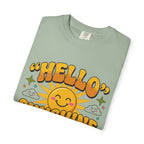 Hello Sunshine T-Shirt — Retro Smiley Sun Graphic Tee