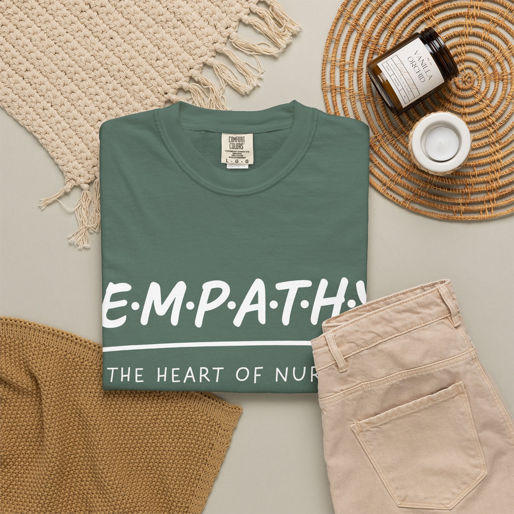 Empathy Graphic T-Shirt — Soft Neutral Garment-Dyed Tee with 'EMPATHY' Print