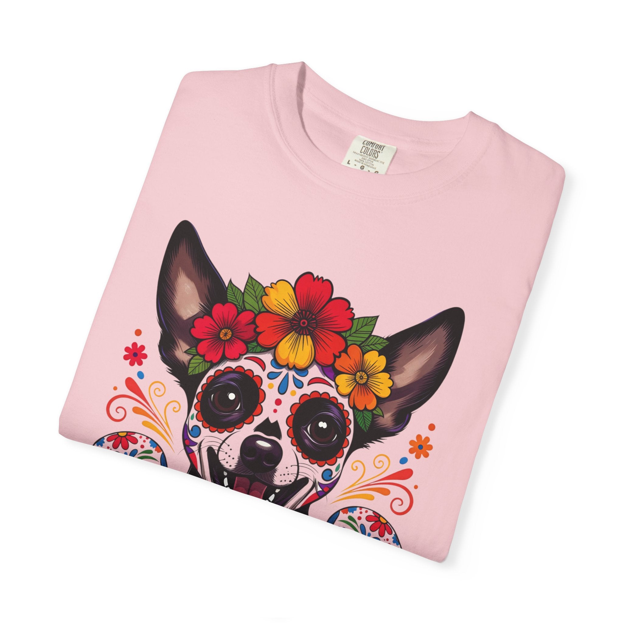 Day of the Dead Chihuahua T-Shirt — "El Rey de la Fiesta" Sugar Skull Tee