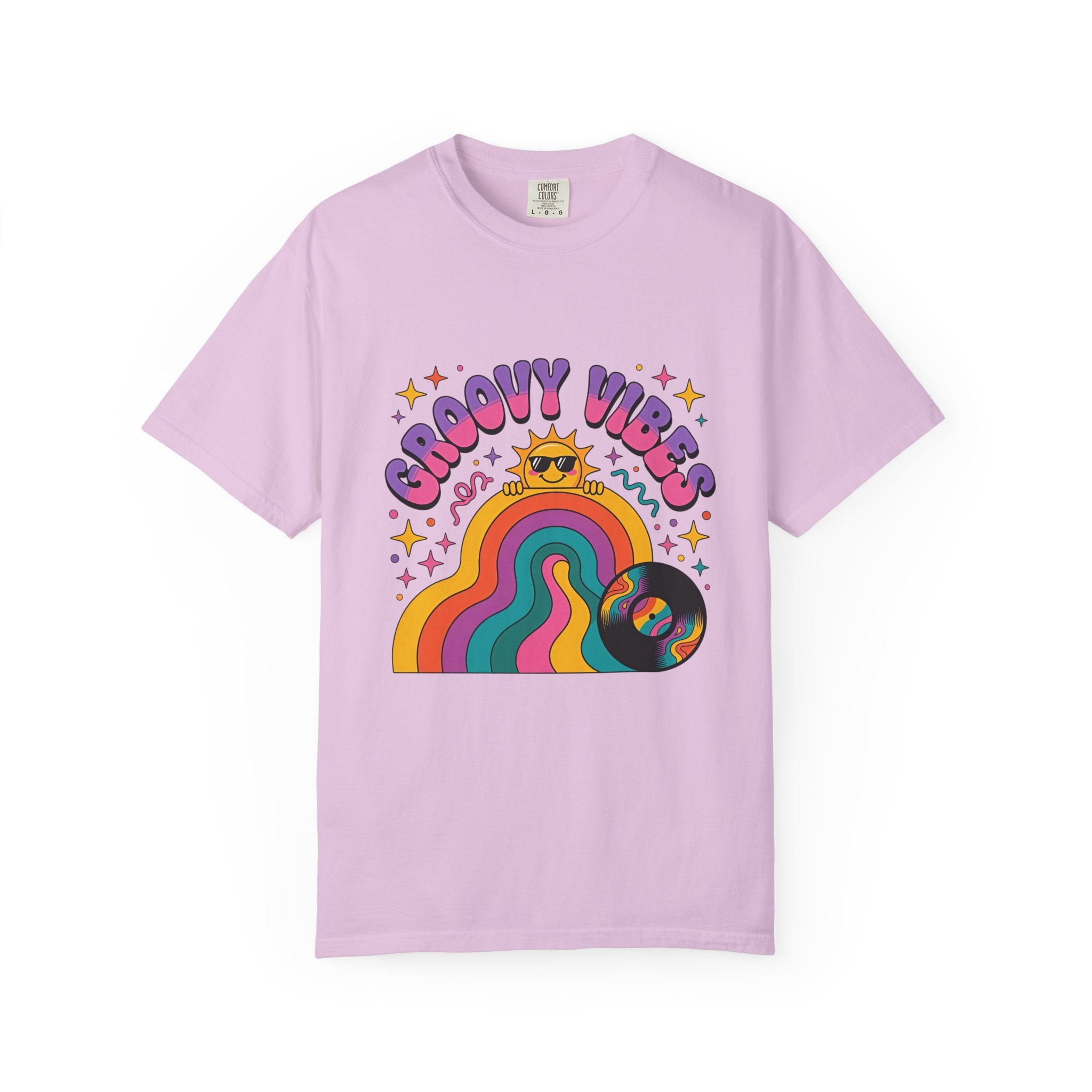 Groovy Vibes Retro Sun Rainbow T-Shirt