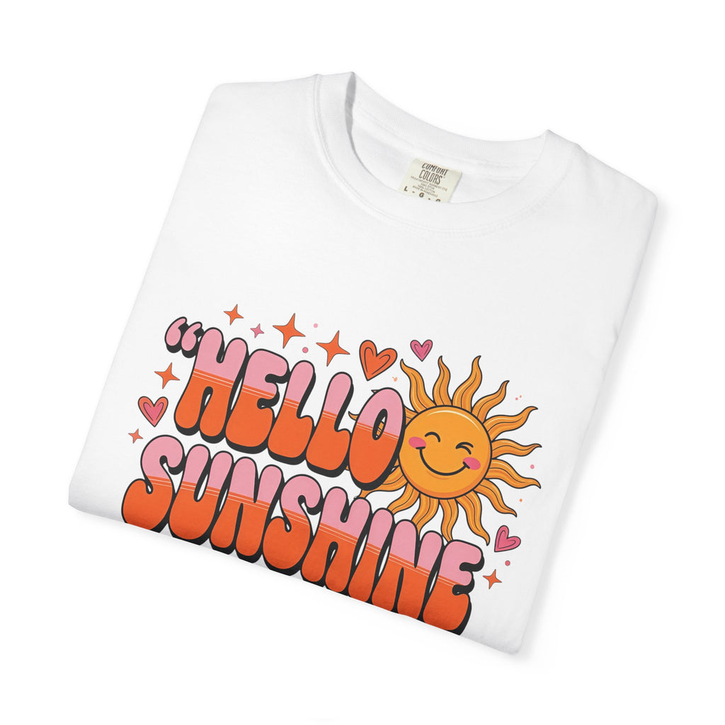 Hello Sunshine T-Shirt — Retro Smiley Sun Graphic Tee