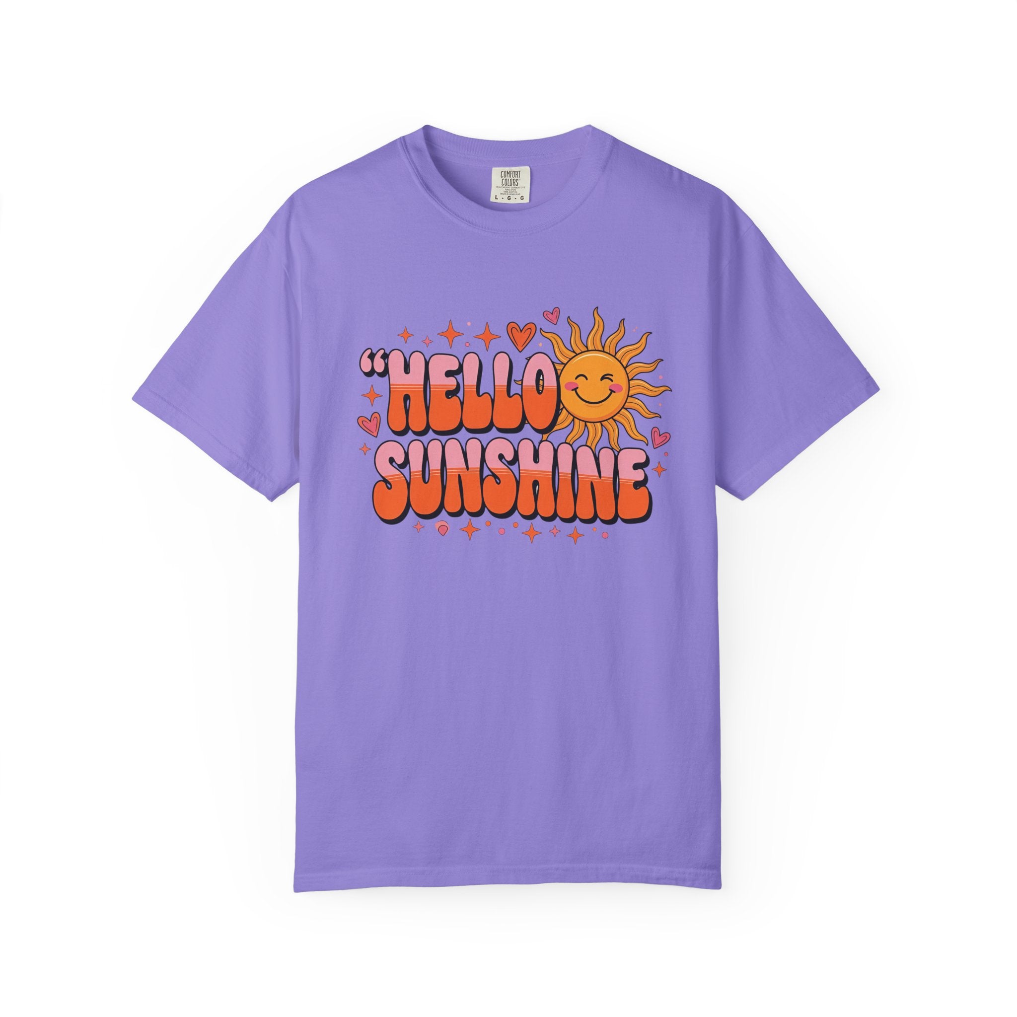 Hello Sunshine T-Shirt — Retro Smiley Sun Graphic Tee