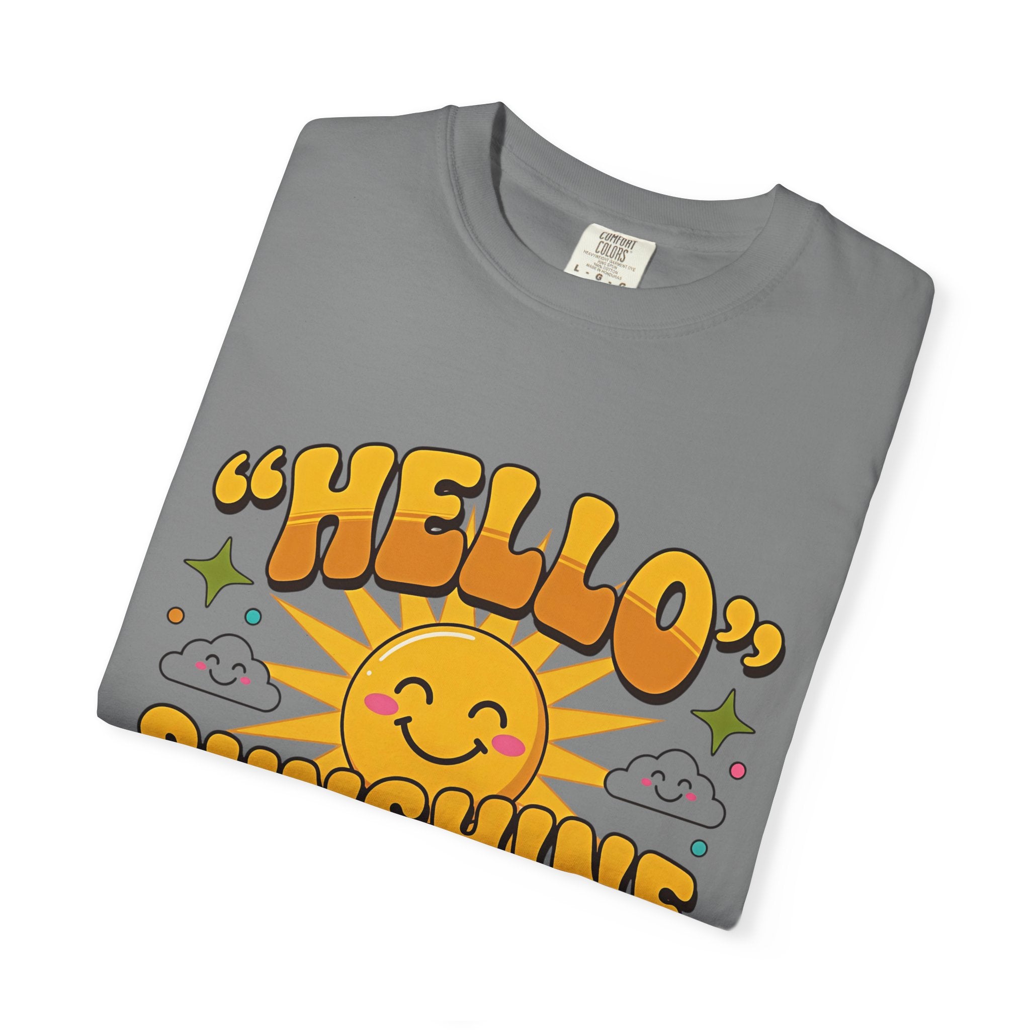 Hello Sunshine T-Shirt — Retro Smiley Sun Graphic Tee