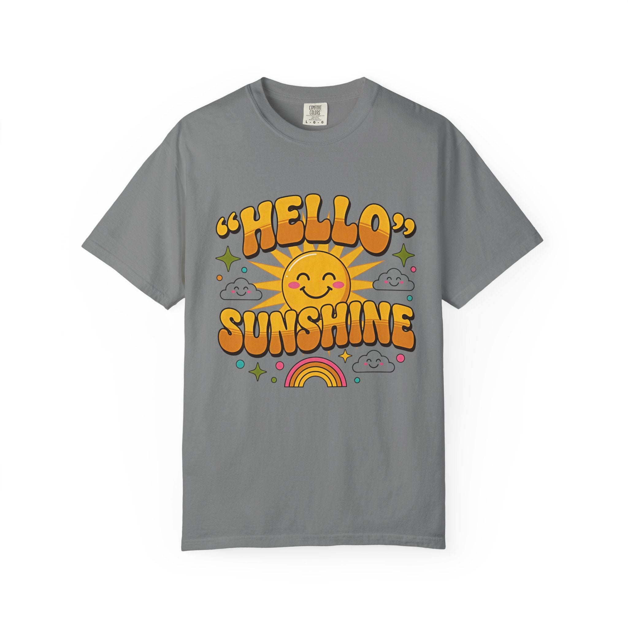 Hello Sunshine T-Shirt — Retro Smiley Sun Graphic Tee