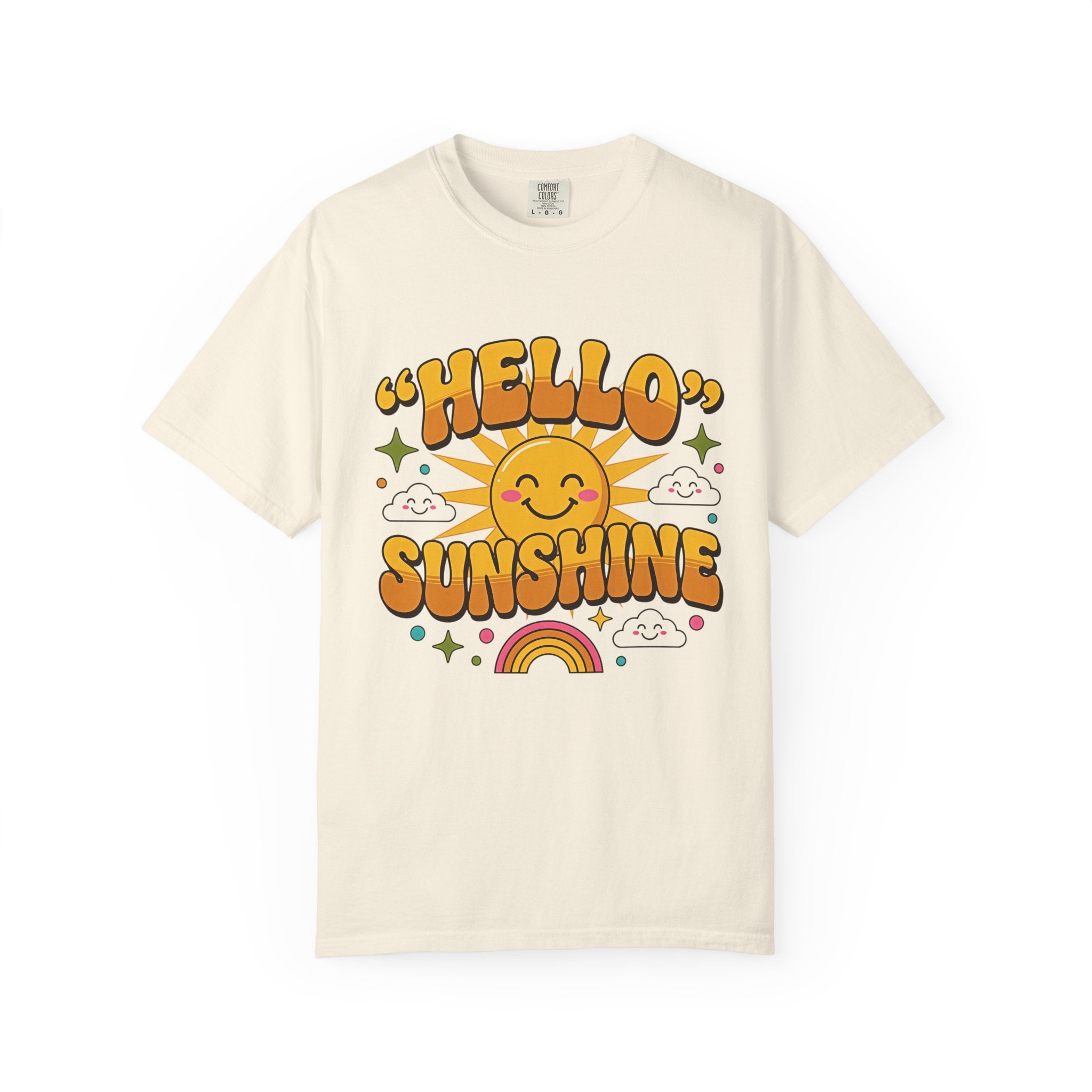 Hello Sunshine T-Shirt — Retro Smiley Sun Graphic Tee