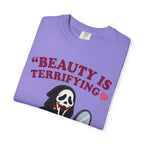 T-Shirt — "Beauty Is Terrifying" Ghostface Makeup Graphic Tee