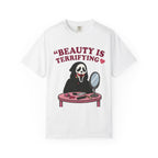 T-Shirt — "Beauty Is Terrifying" Ghostface Makeup Graphic Tee
