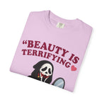 T-Shirt — "Beauty Is Terrifying" Ghostface Makeup Graphic Tee