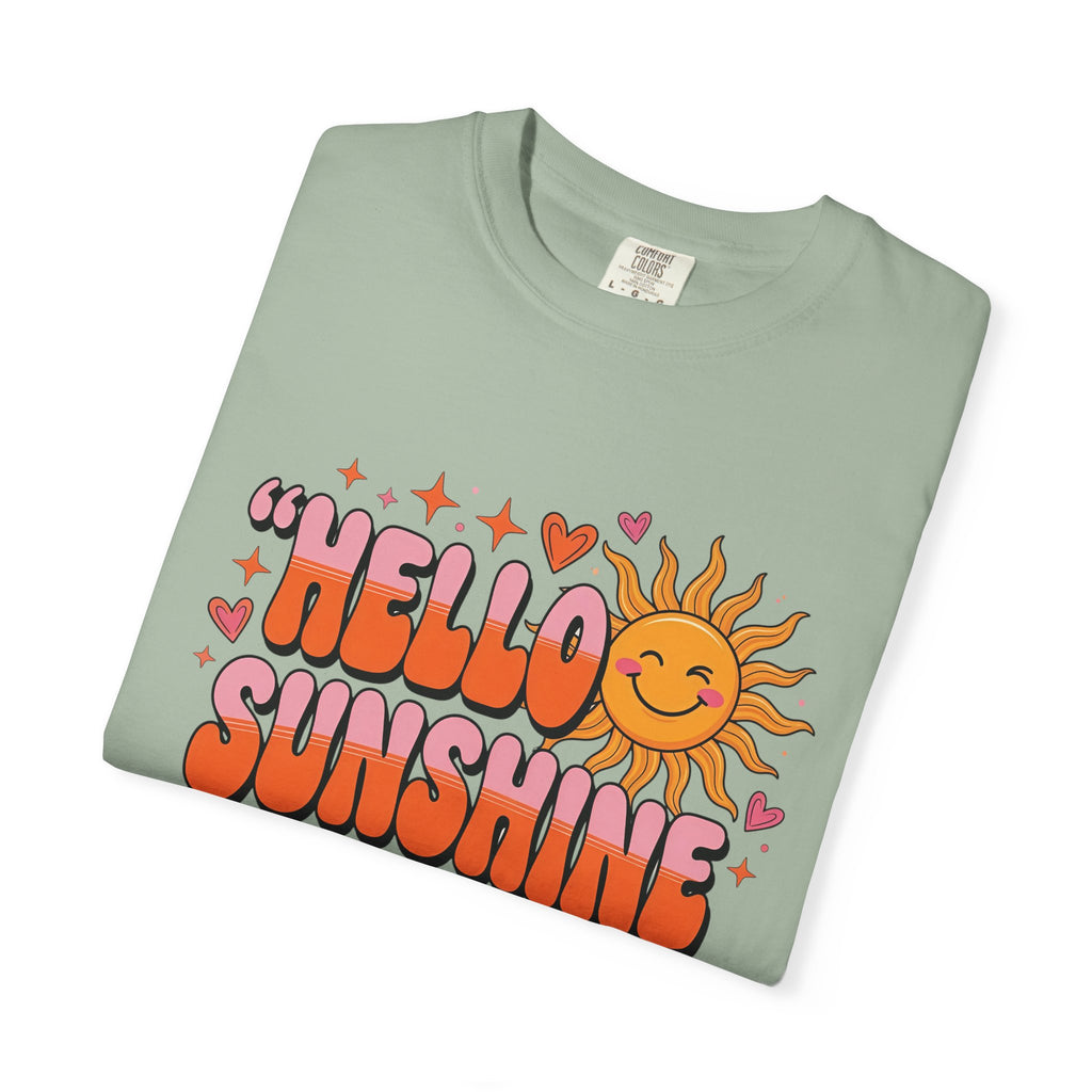 Hello Sunshine T-Shirt — Retro Smiley Sun Graphic Tee