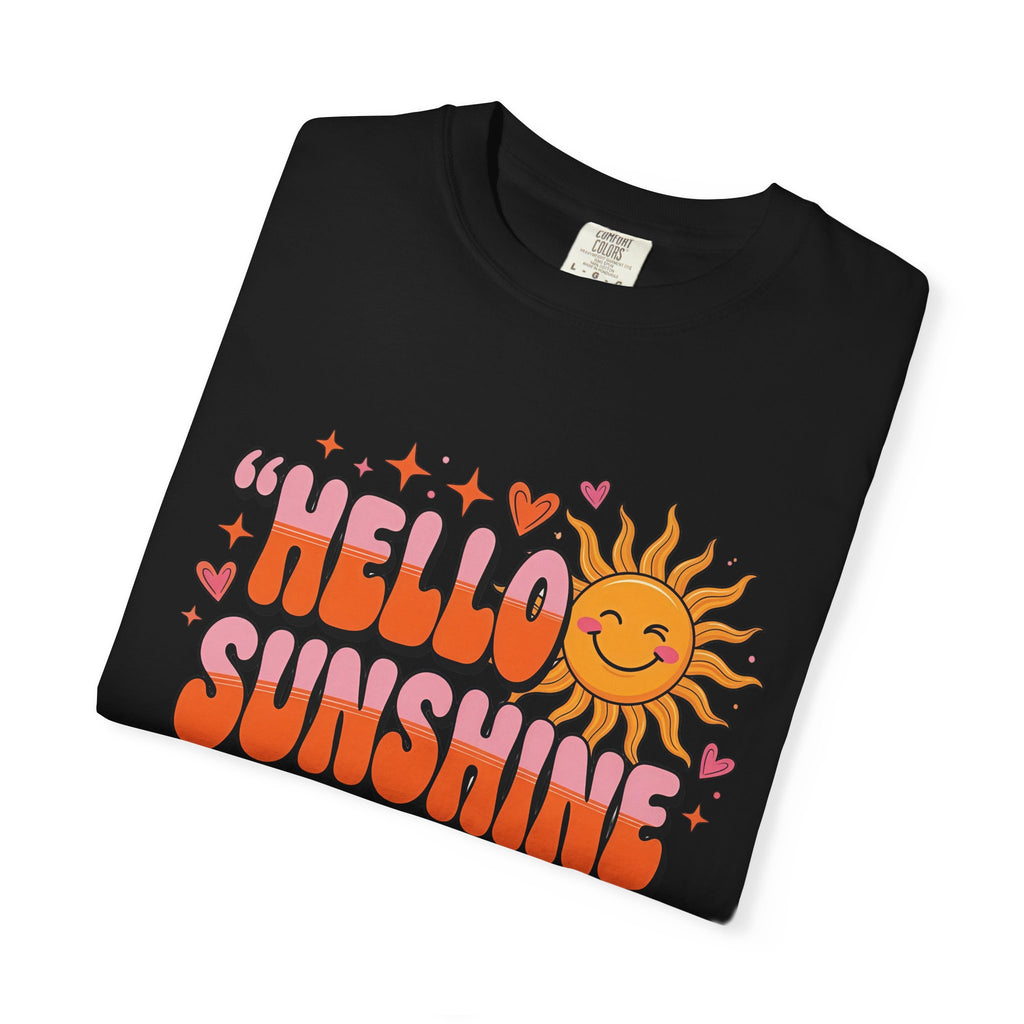Hello Sunshine T-Shirt — Retro Smiley Sun Graphic Tee