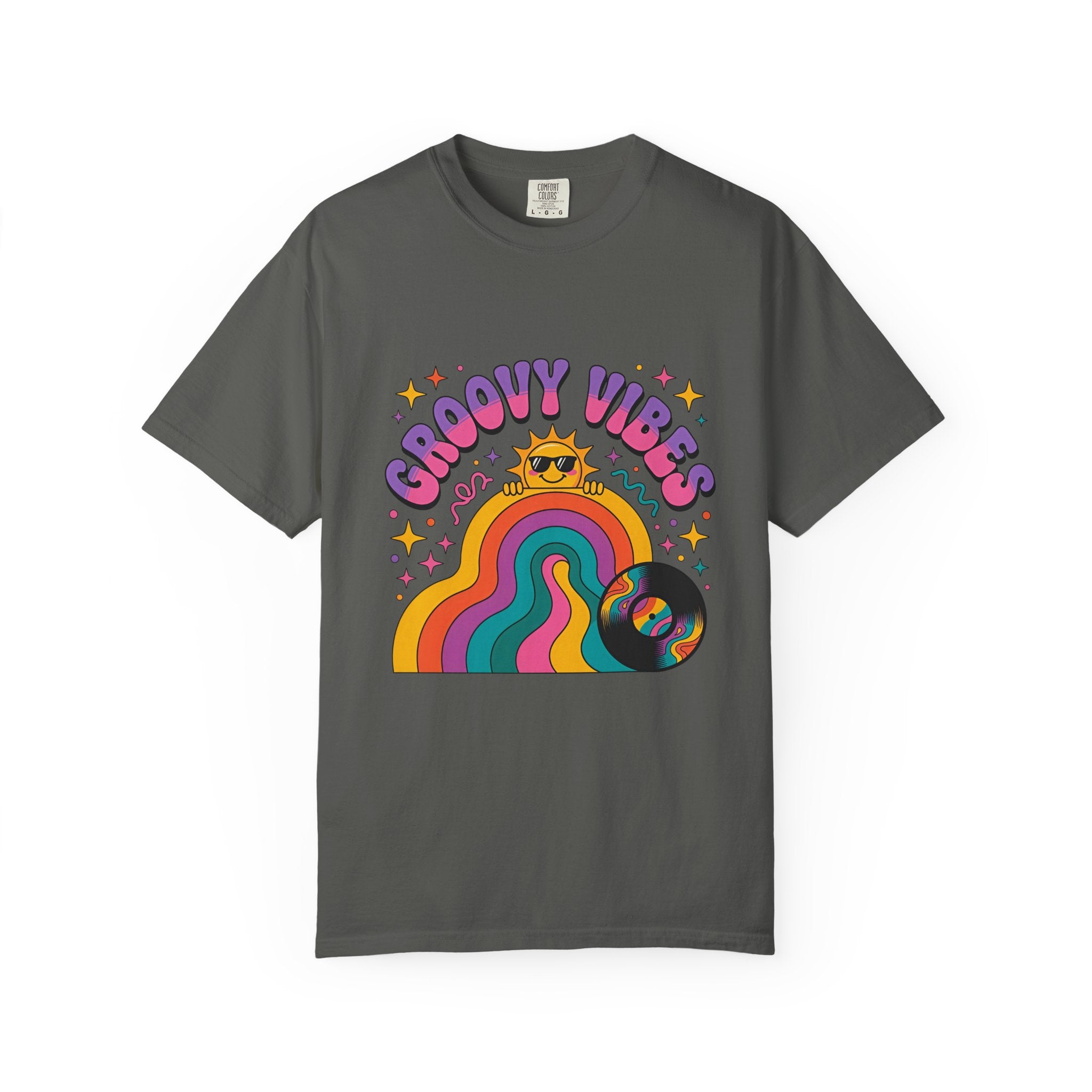 Groovy Vibes Retro Sun Rainbow T-Shirt
