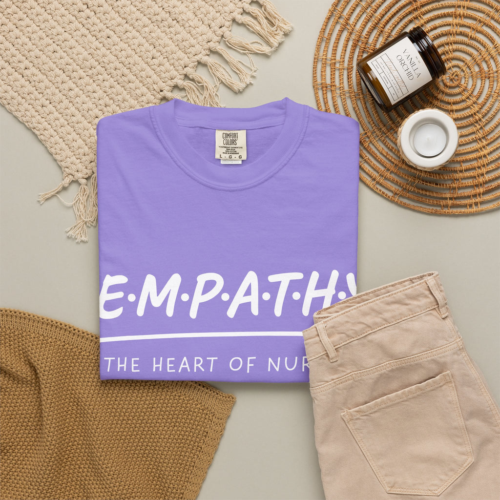 Empathy Graphic T-Shirt — Soft Neutral Garment-Dyed Tee with 'EMPATHY' Print