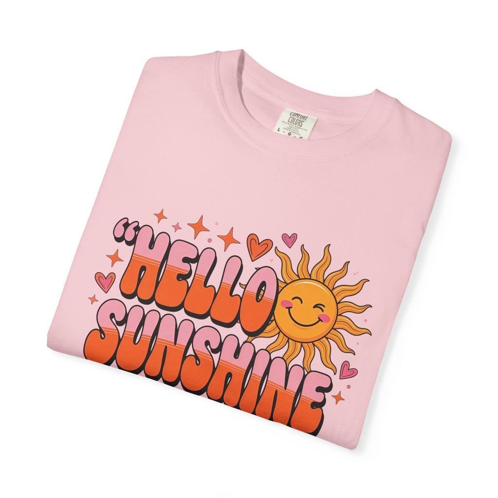 Hello Sunshine T-Shirt — Retro Smiley Sun Graphic Tee
