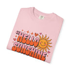 Hello Sunshine T-Shirt — Retro Smiley Sun Graphic Tee