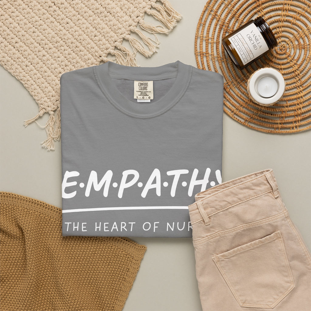 Empathy Graphic T-Shirt — Soft Neutral Garment-Dyed Tee with 'EMPATHY' Print