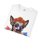 Day of the Dead Chihuahua T-Shirt — "Canta Con El Alma" Colorful Sugar Skull Tee