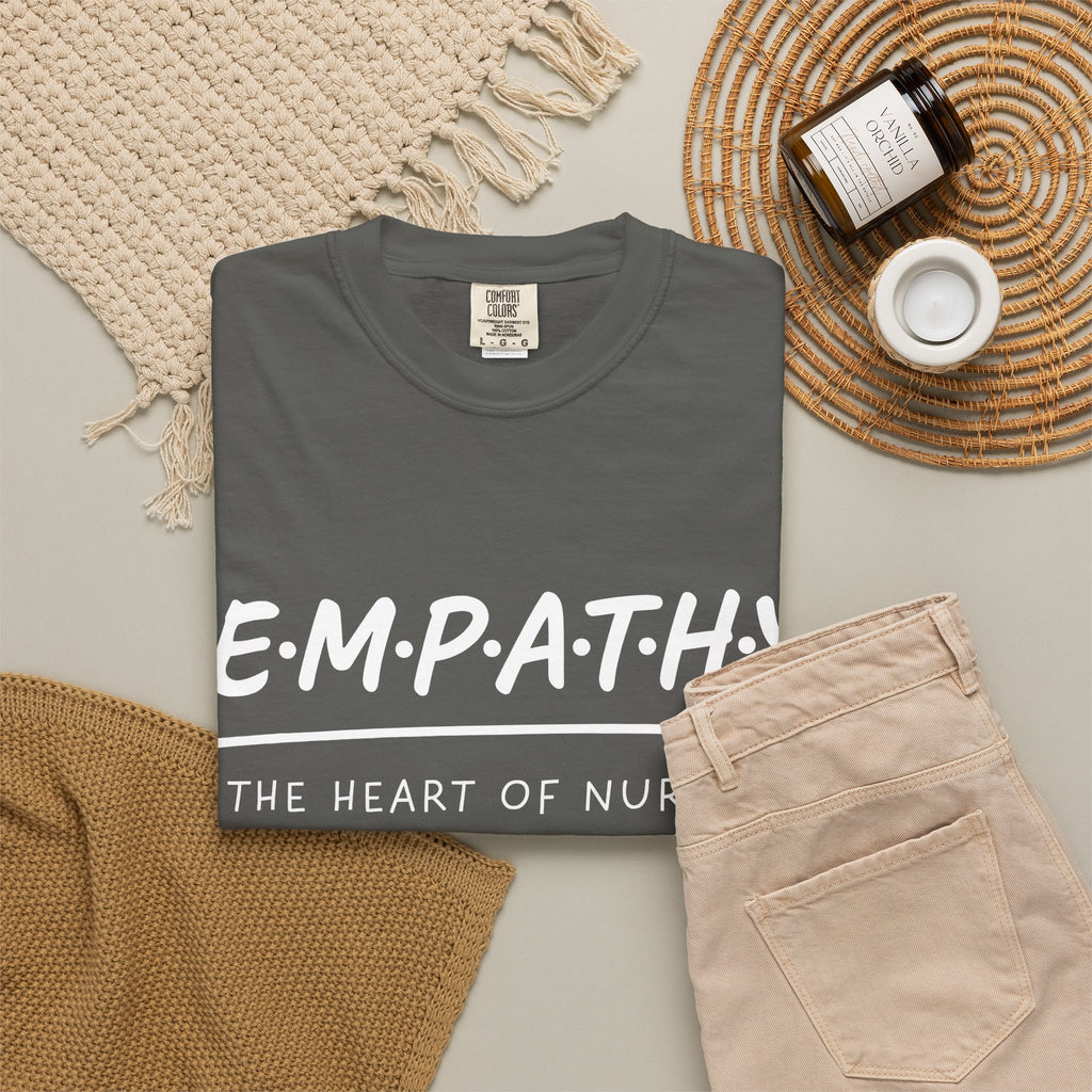 Empathy Graphic T-Shirt — Soft Neutral Garment-Dyed Tee with 'EMPATHY' Print