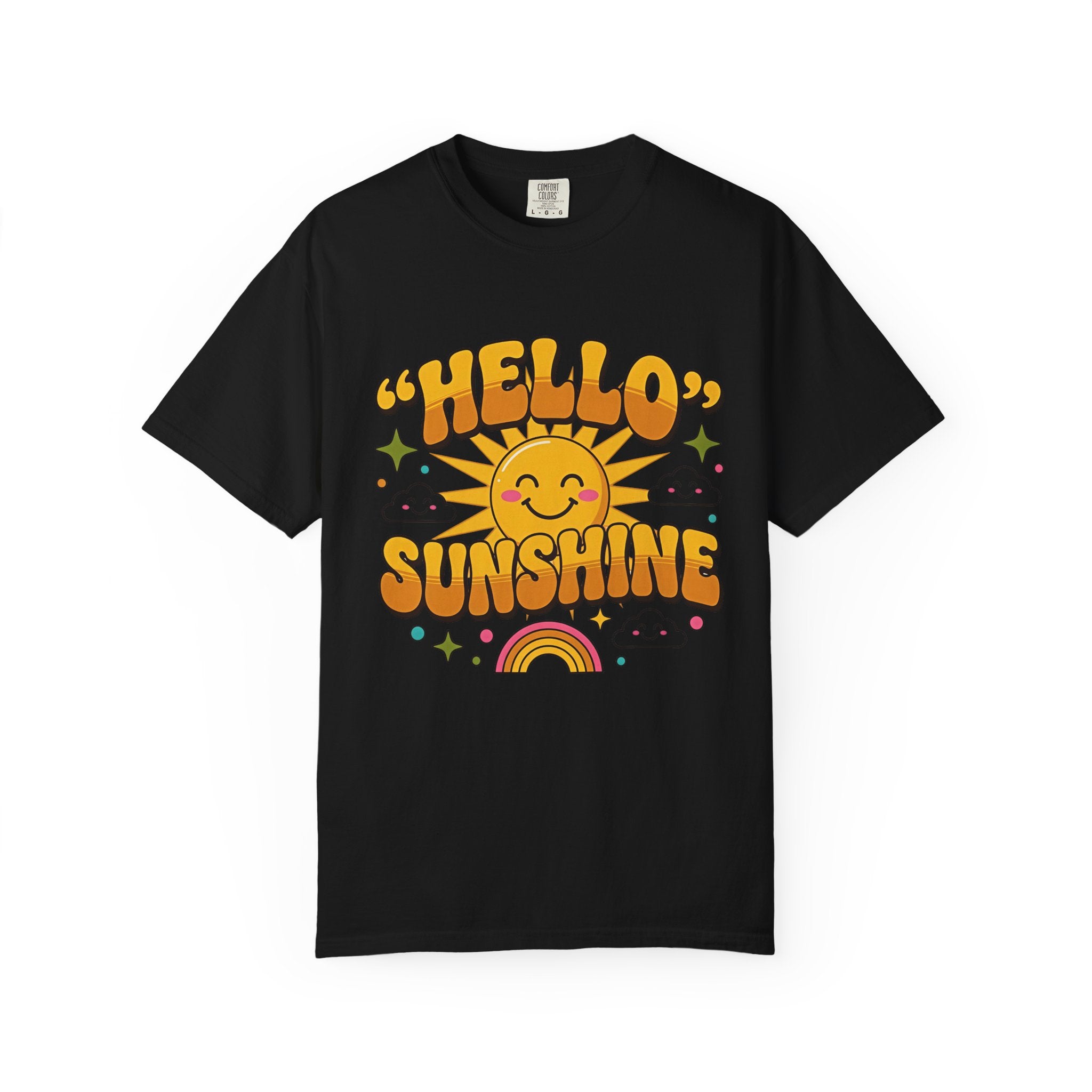 Hello Sunshine T-Shirt — Retro Smiley Sun Graphic Tee