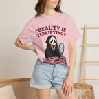 T-Shirt — "Beauty Is Terrifying" Ghostface Makeup Graphic Tee