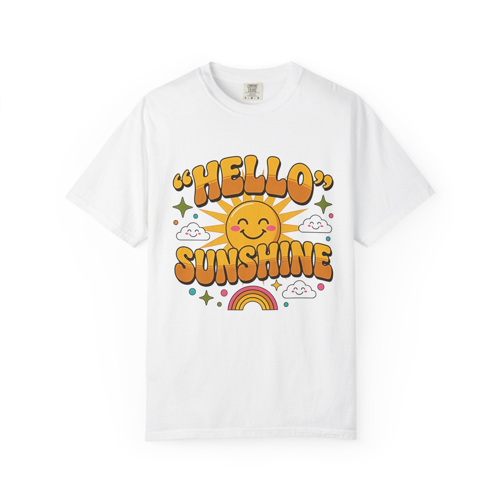 Hello Sunshine T-Shirt — Retro Smiley Sun Graphic Tee